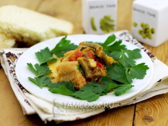 Рецепт трески тушеной с овощами в мультиварке