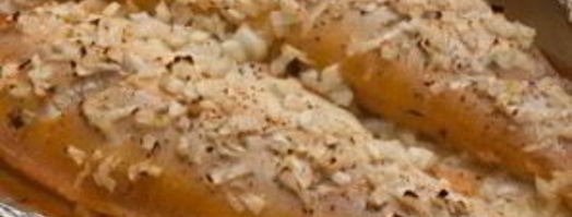 янтарная форель, запеченная с луком. Шаг 6