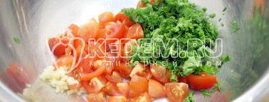 запеченная треска с помидорной заправкой. Шаг 7