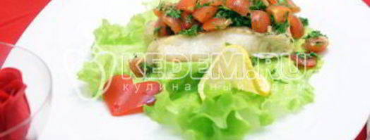 запеченная треска с помидорной заправкой. Шаг 8