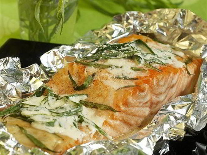 Рецепт запеченого лосося с эстрагоном