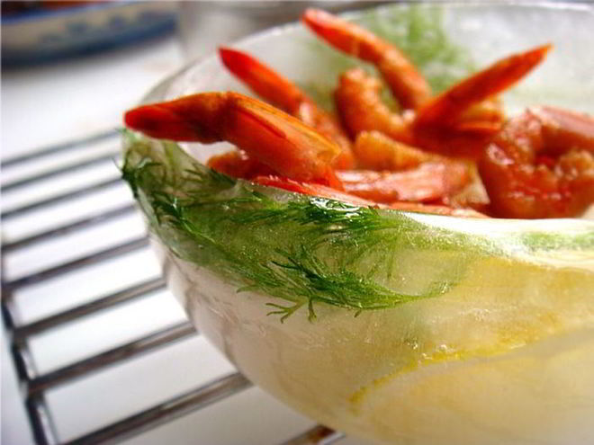 Рецепт жгучих креветок в ледяной пиале