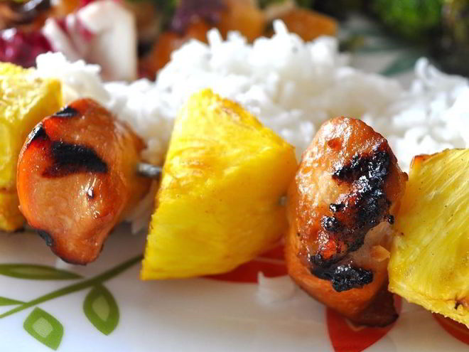 Рецепт куриного шашлыка по-гавайски