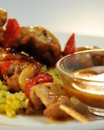 Куриные шашлычки в мандариновом соусе