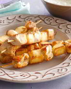 Шашлычки из куриной грудки с яблоком