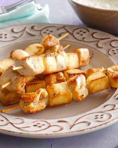 Шашлычки из куриной грудки с яблоком