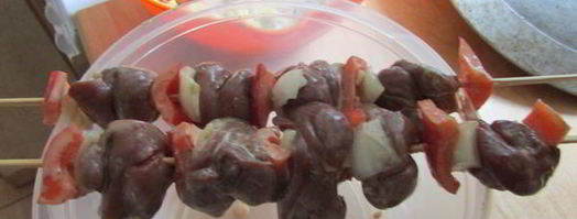 шашлычки из куриной печени. Шаг 4