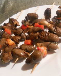 Шашлычки из куриных сердечек