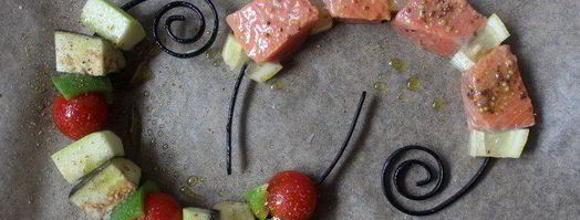 шашлычки из лосося и овощей. Шаг 7