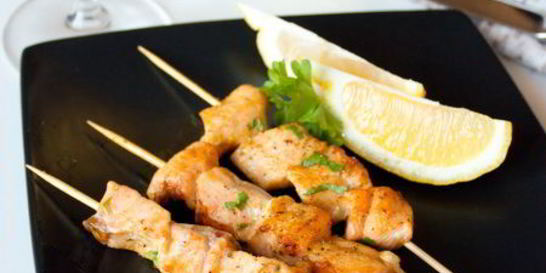 Шашлычки из семги с карри