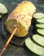 Шашлычки — кабачки с фаршем