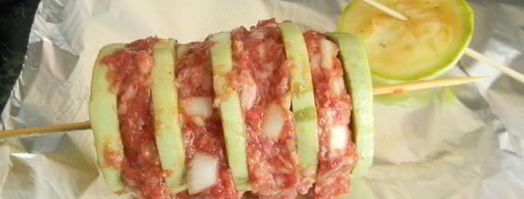 шашлычки — кабачки с фаршем. Шаг 6