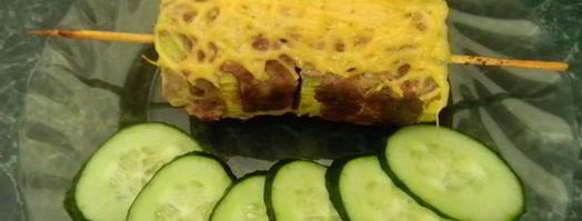 шашлычки — кабачки с фаршем. Шаг 9