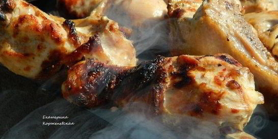 Шашлык из курицы на пиве