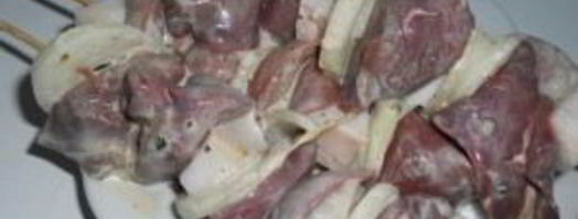 шашлык из печени на сковороде. Шаг 7