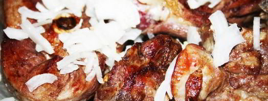 шашлык из седла барашка на решетке на мангале. Шаг 6