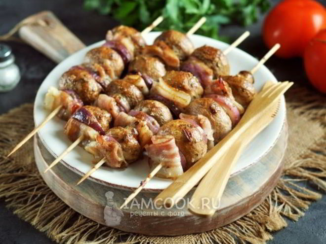 Рецепт шашлыка из шампиньонов в духовке