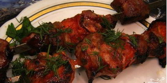 Шашлык из свинины в красном вине