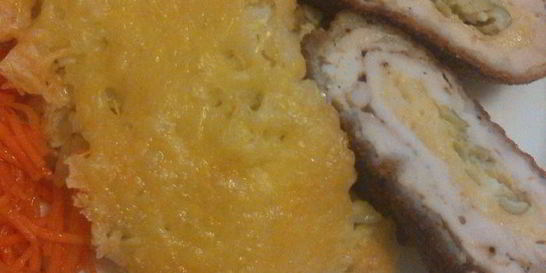 Куриный шницель с рисовой запеканкой