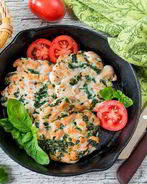 Рубленые куриные шницели со шпинатом