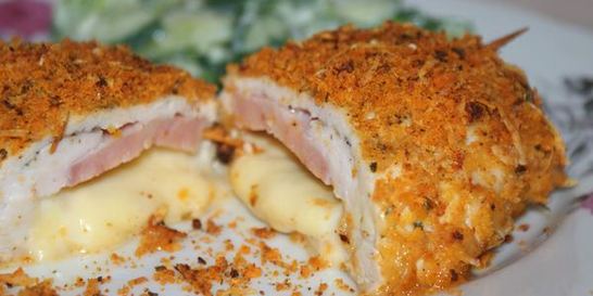 Шницель из куриной грудки Кордон блю