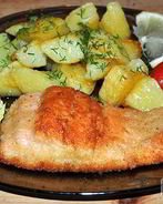 Шницель из семги, лосося, форели