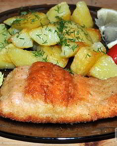 Шницель из семги, лосося, форели