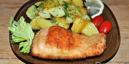 Шницель из семги, лосося, форели