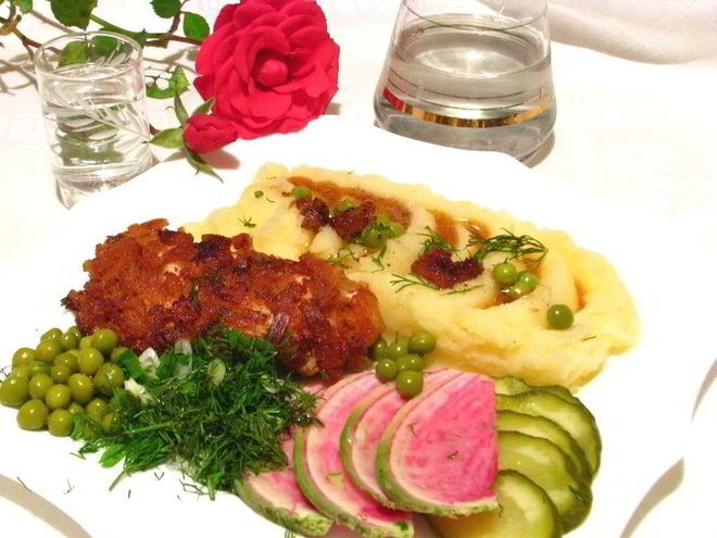 Рецепт шницеля по-министерски с маслом