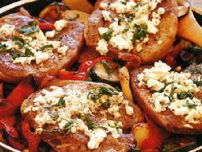 Рецепт бараньего стейка с брынзой и мятой