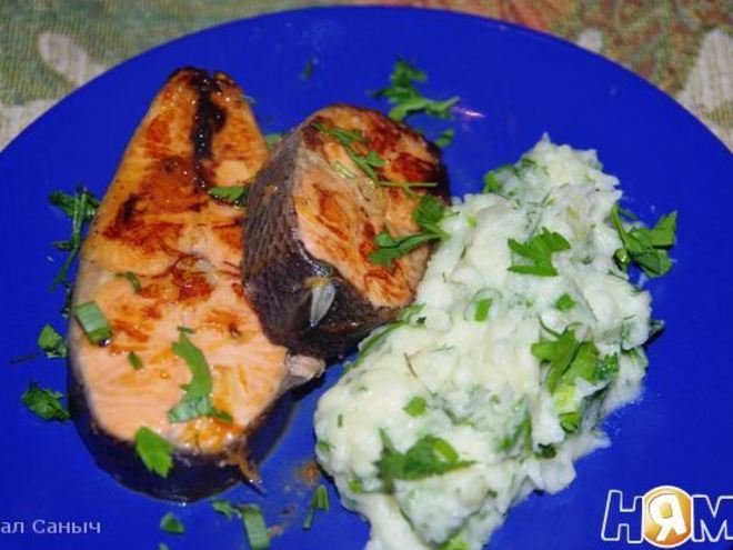 Рецепт стейка из кижуча в соке красного апельсина