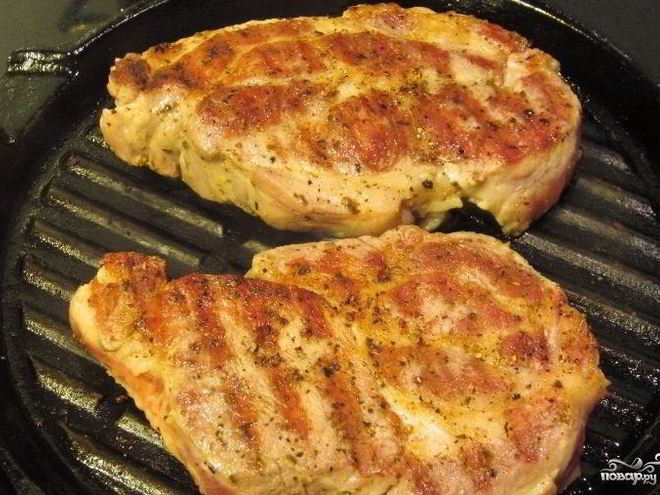 Рецепт стейка из шейки свинины