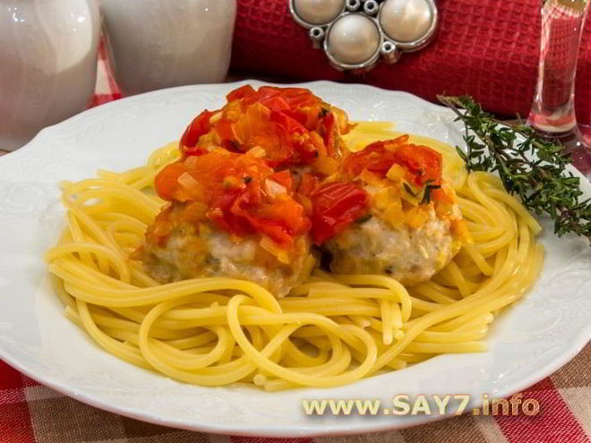 Рецепт тефтелей с моцареллой в томатном соусе