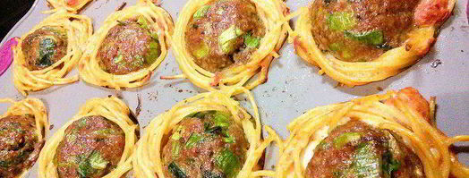 тефтели в гнездах из спагетти. Шаг 9