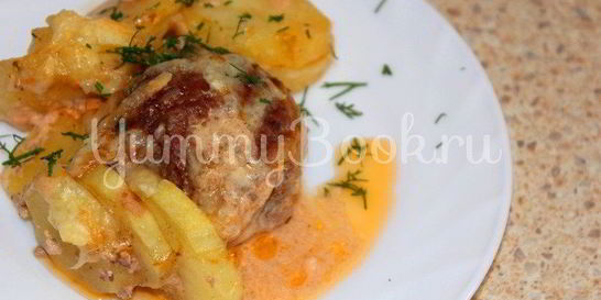 Тефтели запеченные с картофелем