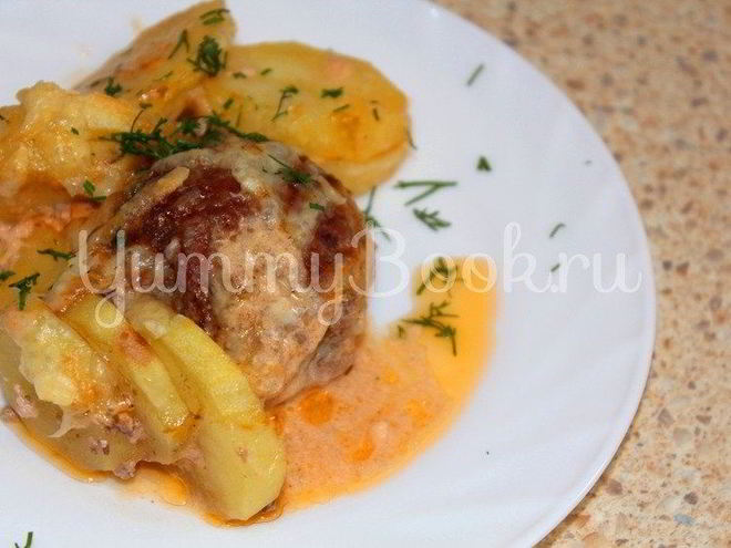 Рецепт тефтелей запеченных с картофелем