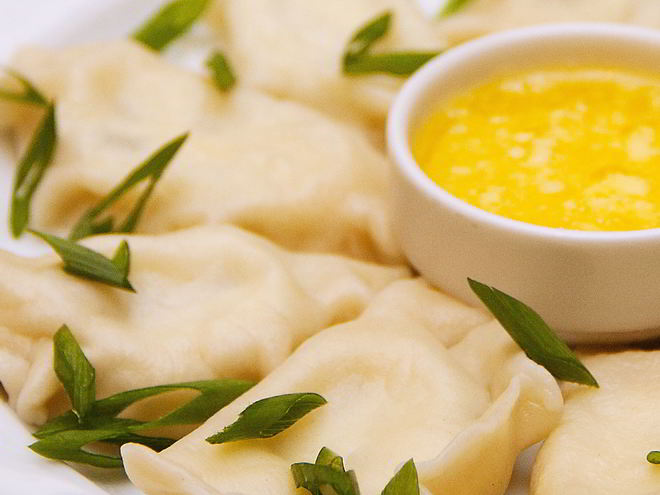 Рецепт соленых вареников с творогом и зеленью