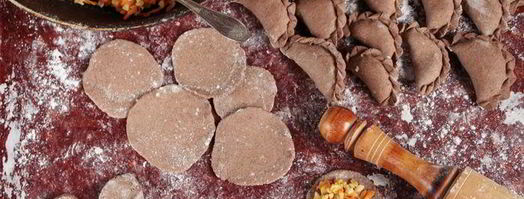 вареники из льняного теста с булгуром. Шаг 7