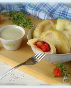 Вареники творожные с ванильно-тимьяновым соусом