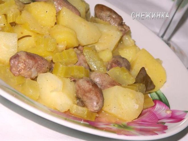 Рецепт бланкета с куриными сердечками