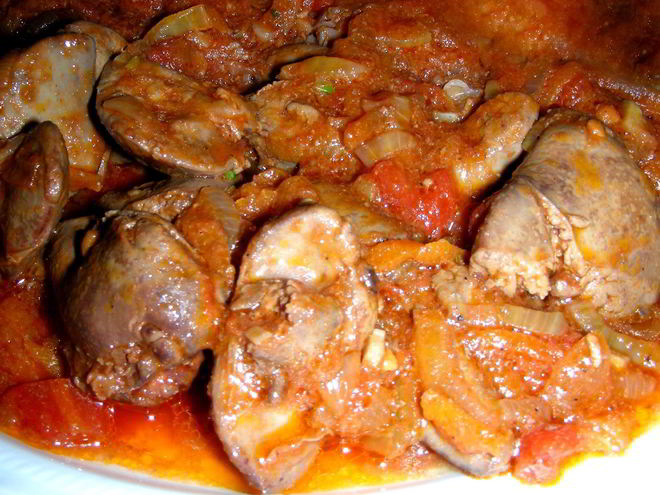 Рецепт жаркого из куриной печени