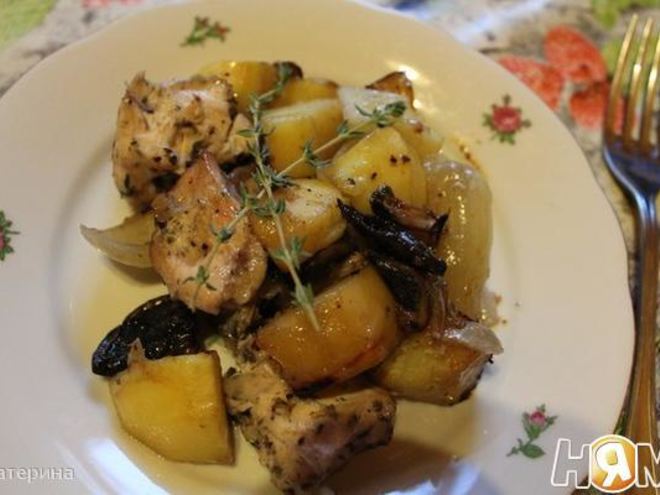 Рецепт жаркого из курицы с овощами