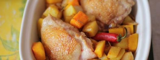 жаркое из тыквы и курицы под нежной слоеной шапочкой. Шаг 5