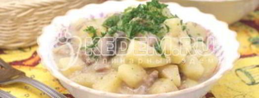 жаркое с грибами и сметаной. Шаг 10