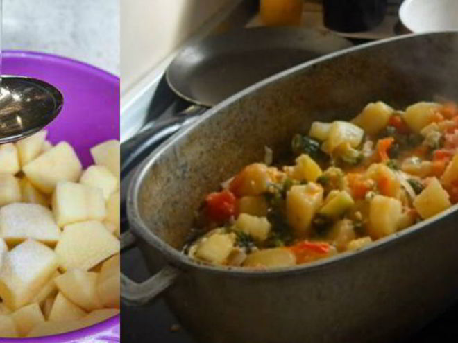 Рецепт жаркого с кабачками без обжарки