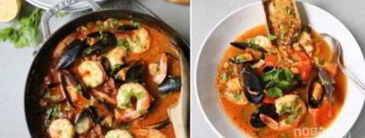 жаркое с рыбой и морепродуктами в томатном соусе. Шаг 5