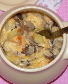 Жаркое с сердечками в сливочном соусе