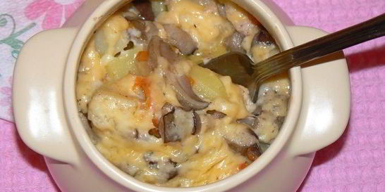 Жаркое с сердечками в сливочном соусе