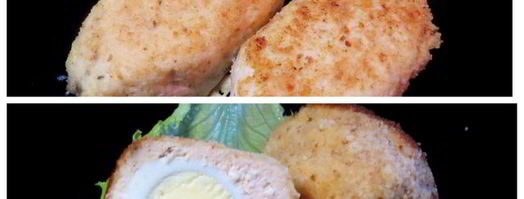 куриные зразы с яйцом и луком и шотландское яйцо. Шаг 18