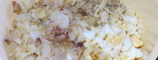 куриные зразы с яйцом и луком и шотландское яйцо. Шаг 4